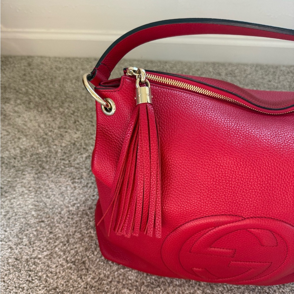 Gucci Large Calfskin Pebbled SoHo Convertible Hobo Bag, EUC - Picture 7 of 14